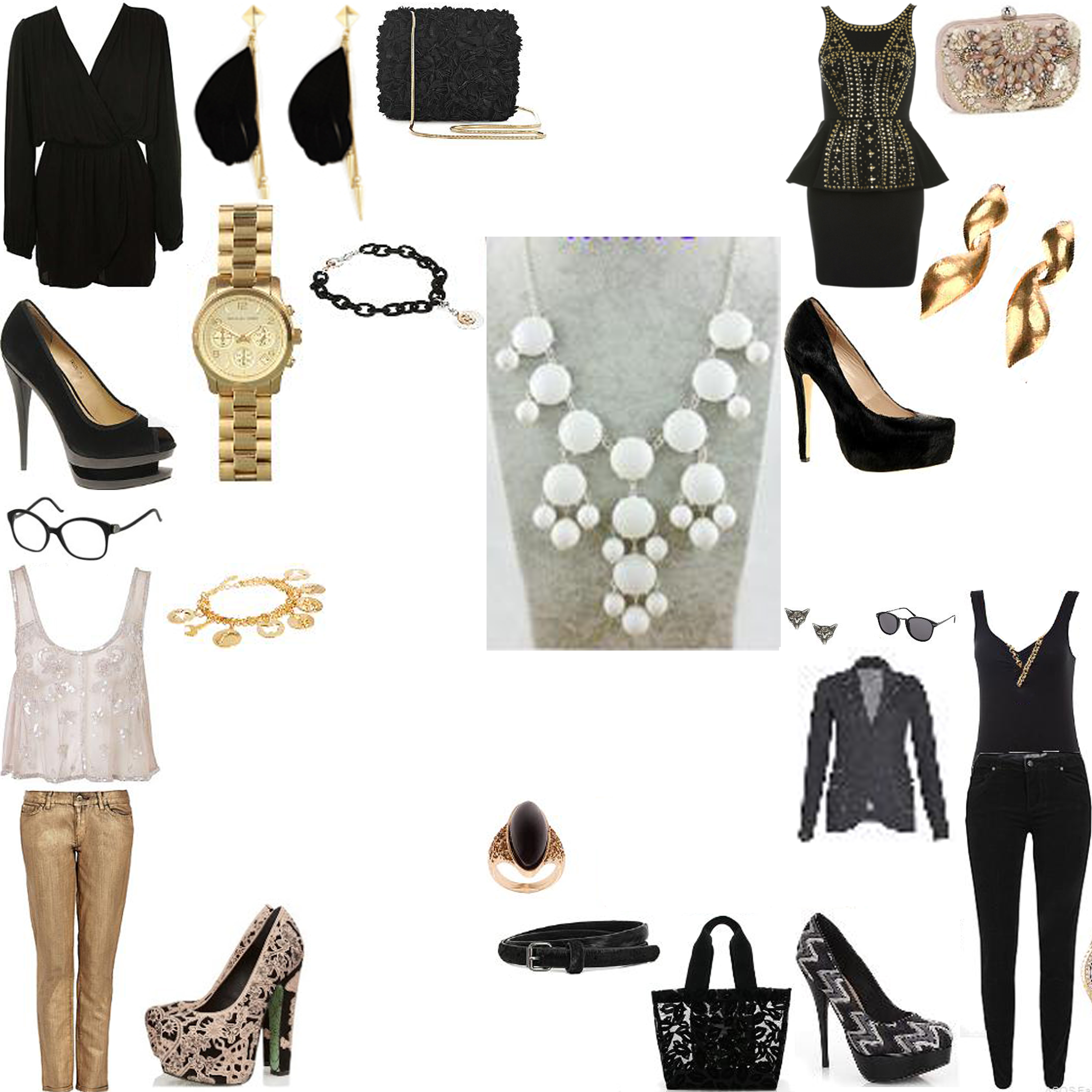 Black Gold \u0026 White Outfits | CrazyFashion
